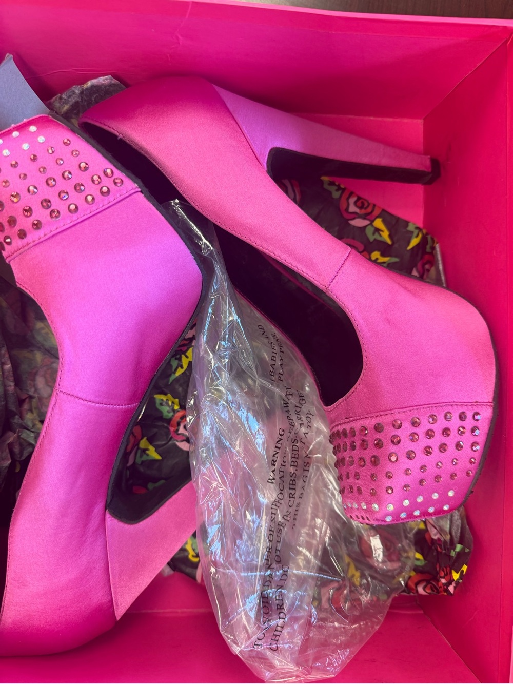 Betsey Johnson Hot Pink Studded Platform Stiletto Pumps